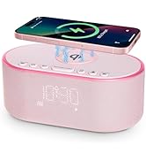 Odokee Wireless Charging Alarm Clock Radio: Qi Certified Fast Wireless Charger for iPhone Samsung...