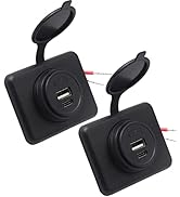 Dual USB Charger Socket PD &amp; USB Port, 12V USB Outlet for Car Boat Marine RV Mobile