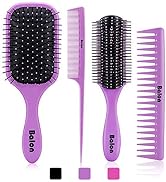 4Pcs Hair Brushes for Women, Hair Comb for Women and Detangling Paddle Brush, Great On Wet or Dry...