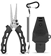 TRUSCEND Fishing Pliers Kit with Fishing Wacky Rig Tool, Saltwater Resistant Teflon Coated Multi-...