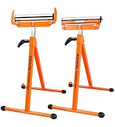 EZUVITA 2-Pack Folding Roller Stands, 250 LBS Load Capacity Per Stand, 28–43.5" Adjustable Height...