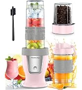 HoninJoy Smoothie Blender, 650W Personal Blenders for Shakes and Smoothies with Grinder Cup &amp; 2 B...