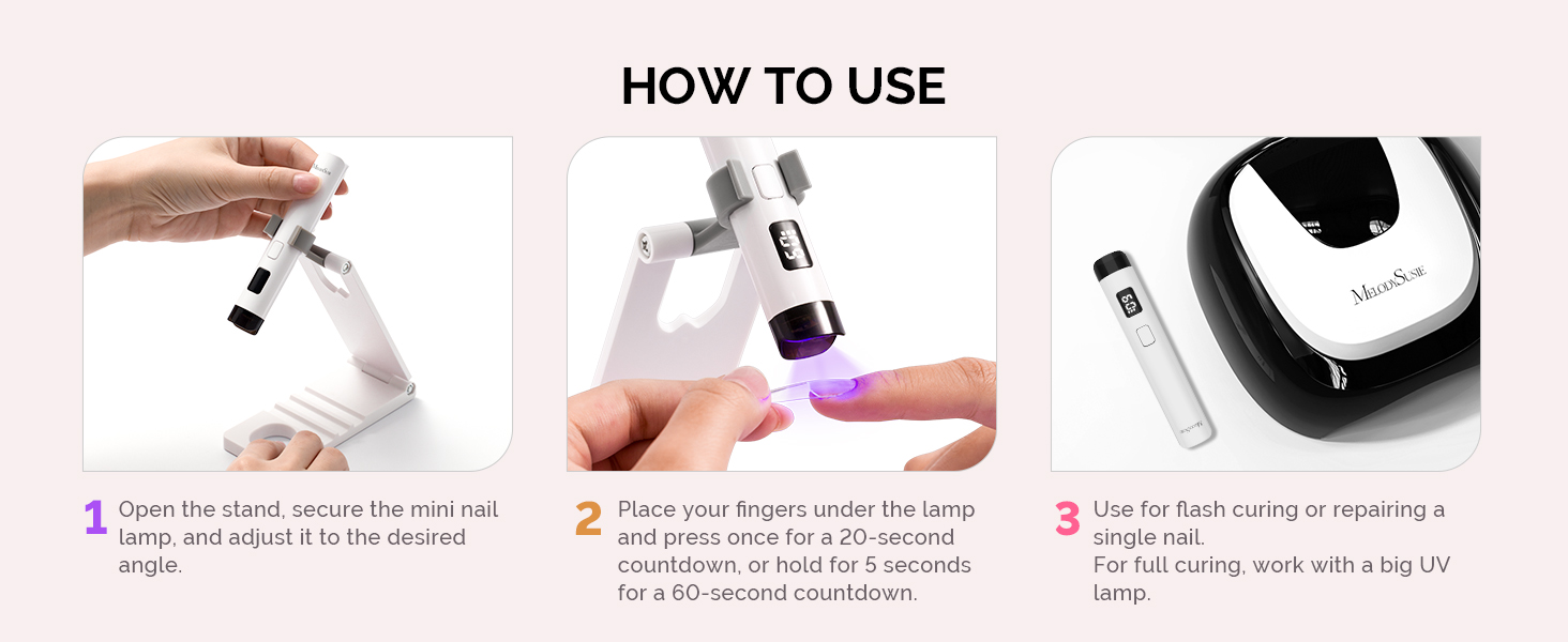 Handheld UV Light for Gel Nails with Stand