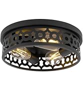 piano7797 Flush Mount Ceiling Light Fixtures,13 inch Black 3-Lights Hallway Light Fixtures Ceilin...