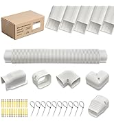 WISSCOOL 3" 10 Ft Mini Split Line Set Cover with Flexible Duct, PVC Mini Split Cover Kit for Cent...
