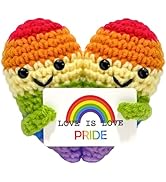 Positive Crochet Rainbow,Valentine's Day Christmas Meticulously Hand-Knitted Positive Crochet Hea...