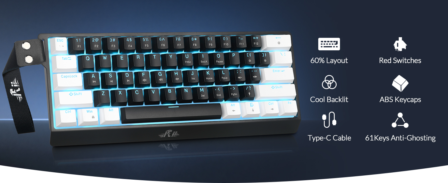 60% Wired Mechanical Keyboard is designed for PC laptop gamers remote workers and business travelers