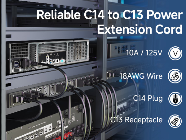 Cable Matters c14 to c13 power cord for pdu and ups connections