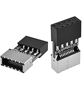 SATUY USB 2.0 to USB 3.2 Gen 1 Header Adapter, Mainboard 9 Pin Male to USB 3.1 Type-E (A-Key) Fem...