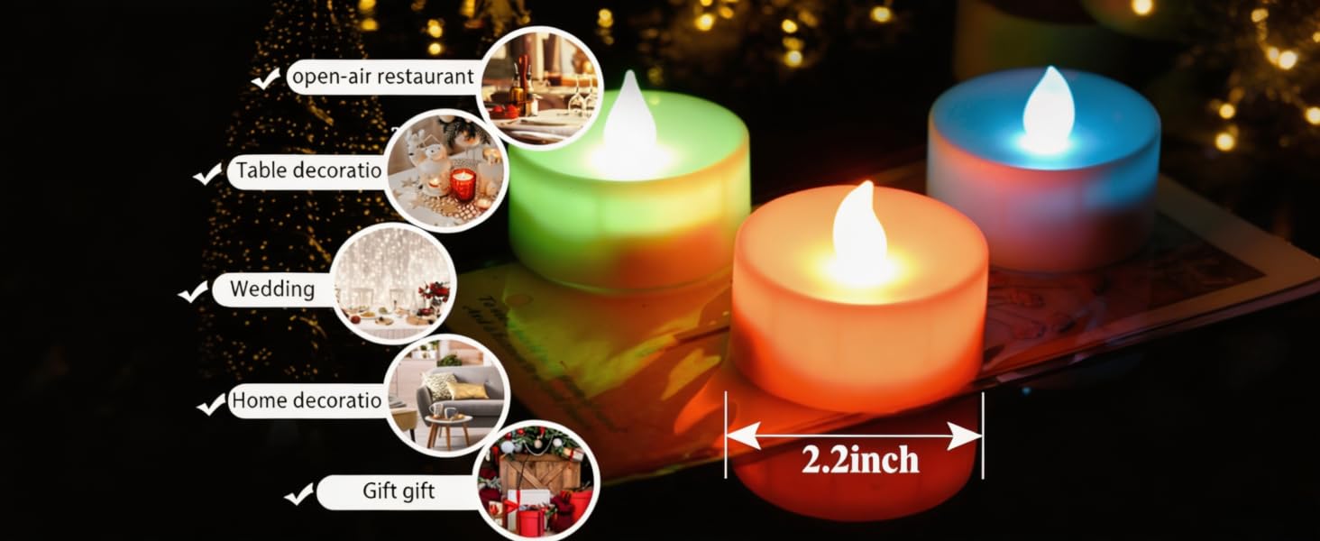 Colorful Flickering Tea Light Flameless Candle