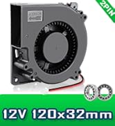 Wderair 120mm x 32mm Squirrel Cage Brushless Cooling Blower Fan Centrifugal 12V Dual Ball High CF...