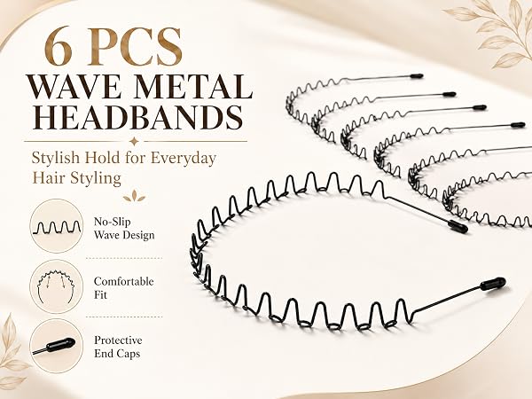 6 PCSWAVE METALHEADBANDS