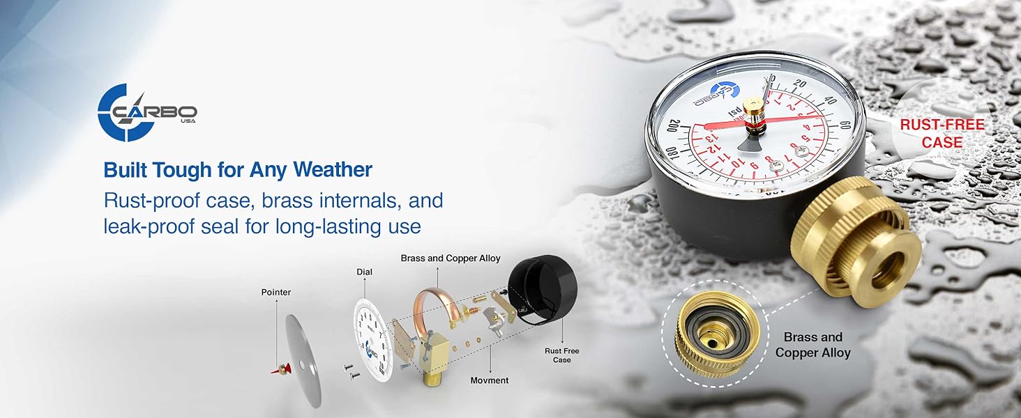 RV camping, 3/4" hose thread, hoses, 0-200 PSI, compact, rust-free, outdoor