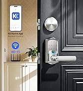 Veise VE029-E Wi-Fi Smart Lock with Handle &amp; Non-Keyed Deadbolt, Fingerprint Keyless Entry Lock f...