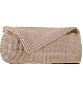 BOUTIQUO 100% Cotton Bed Blanket, Breathable Thermal Blanket Full - Queen Size, Soft Honeycomb Wa...