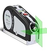 Green Laser Level, Qooltek Rechargeable Multipurpose Cross Line Laser Tool with Vertical and Hori...