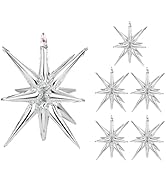 DS. DISTINCTIVE STYLE 6pcs Silver Starburst Balloons Large Foil Balloons for Party Decorations We...