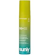ATTITUDE Mineral Sunscreen Spray SPF 50, Broad Spectrum Zinc Oxide, EWG Verified, Non-Nano, Aeros...