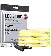 BTF-LIGHTING FCOB COB LED Strip Natural White 4000K IP65, UL Listed 528LED/m High Density Uniform...