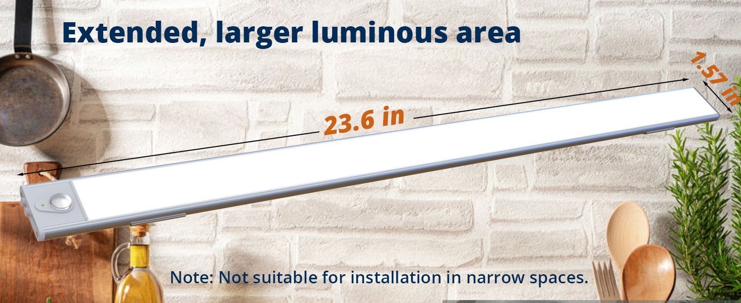 24 inch under cabinet led light usb chargeable