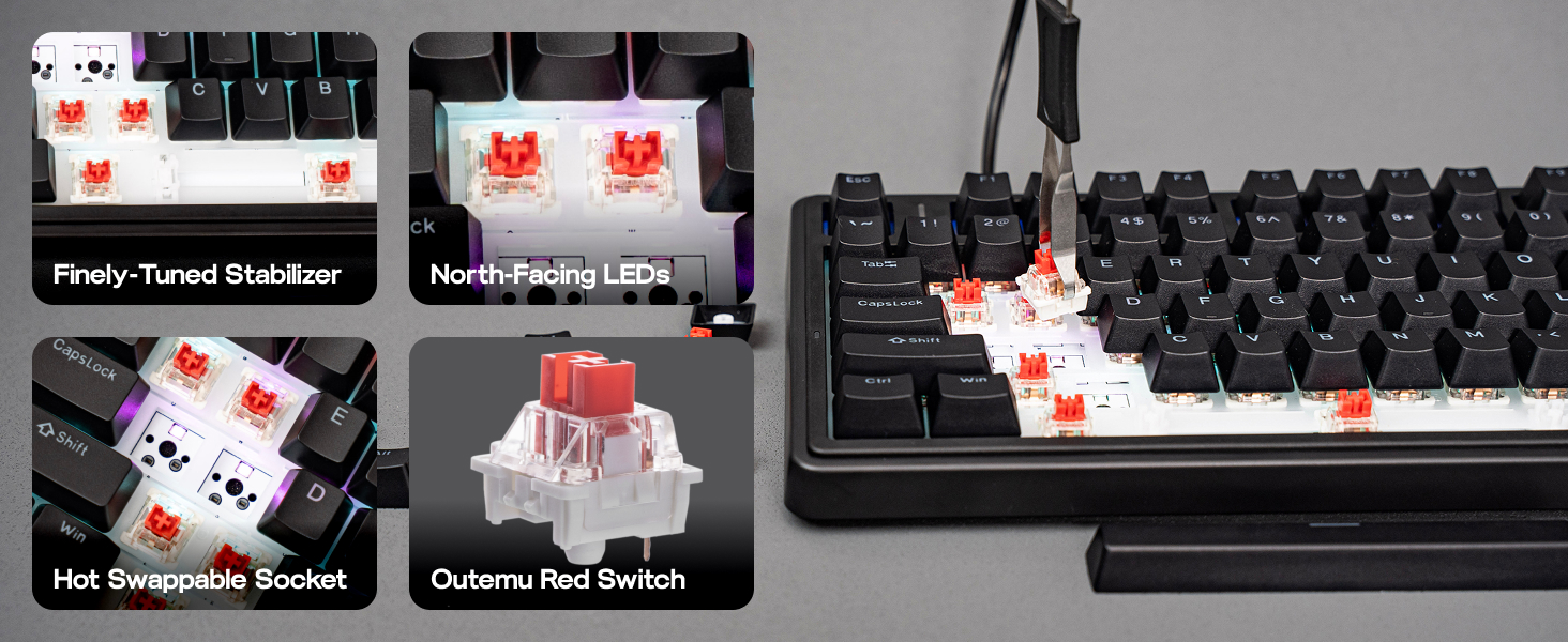 75% Gaming Keyboard with Knob