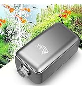 AQQA Aquarium Air Pump, Ultra-Silent Aquarium Bubble Adjustable On/Off Oxygen Aerator Pump with A...