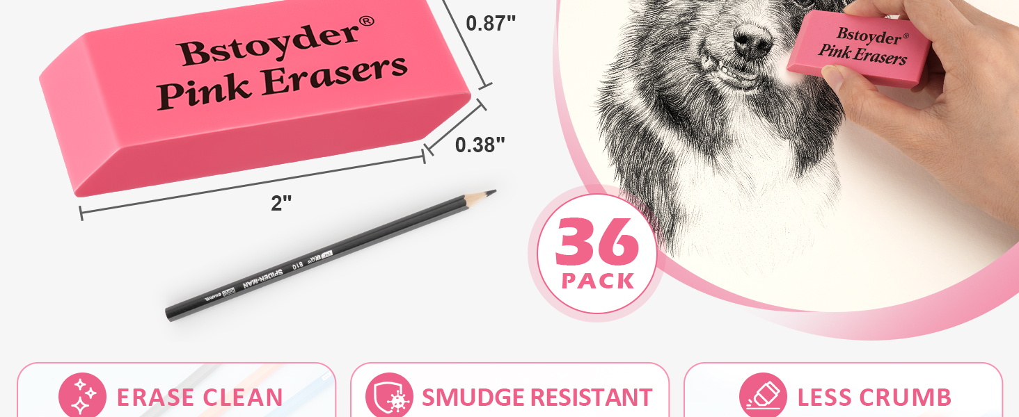 pink erasers