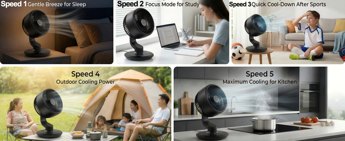 Big powerful fan with 5 speed adjustable
