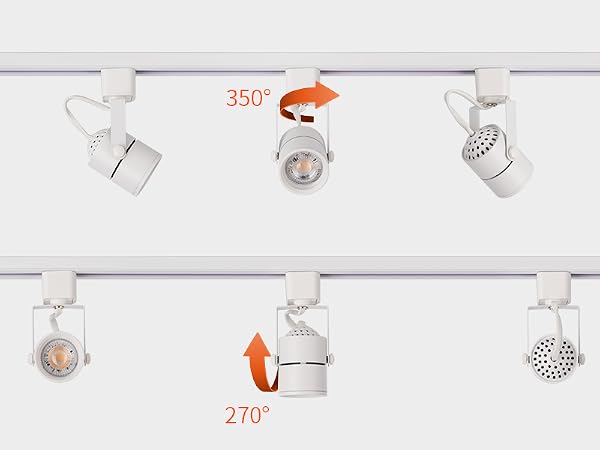 mirrea Bulb Replaceable LED Track Lighting Heads for White H Type Rail Cylinder Ceiling Spotlight