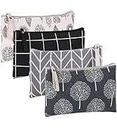 SUMAJU 4 Pcs Canvas Cosmetic Bag, Multi-Function Travel Makeup Bag Cosmetic Pouch with Zipper Tra...