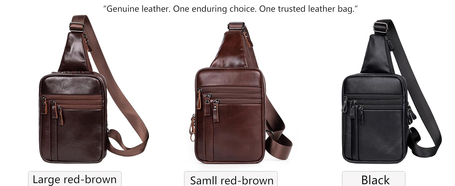 &amp;#34;Genuine leather. One enduring choice. One trusted leather bag.&amp;#34;