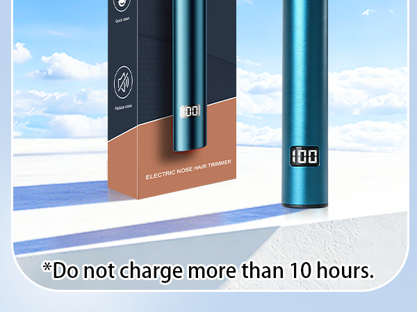YunLuna USB Rechargebale nose hair trimmer with Battery LED Display, do not charge more than 10h