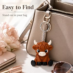 Highland Cow Keychain Car