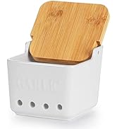 ONTUBE Ceramic Garlic Keeper with Lid (White)
