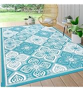 Pauwer Outdoor Rug Waterproof, 6'x9' Reversible Outdoor Plastic Straw Rug, Outdoor Patio Camping ...