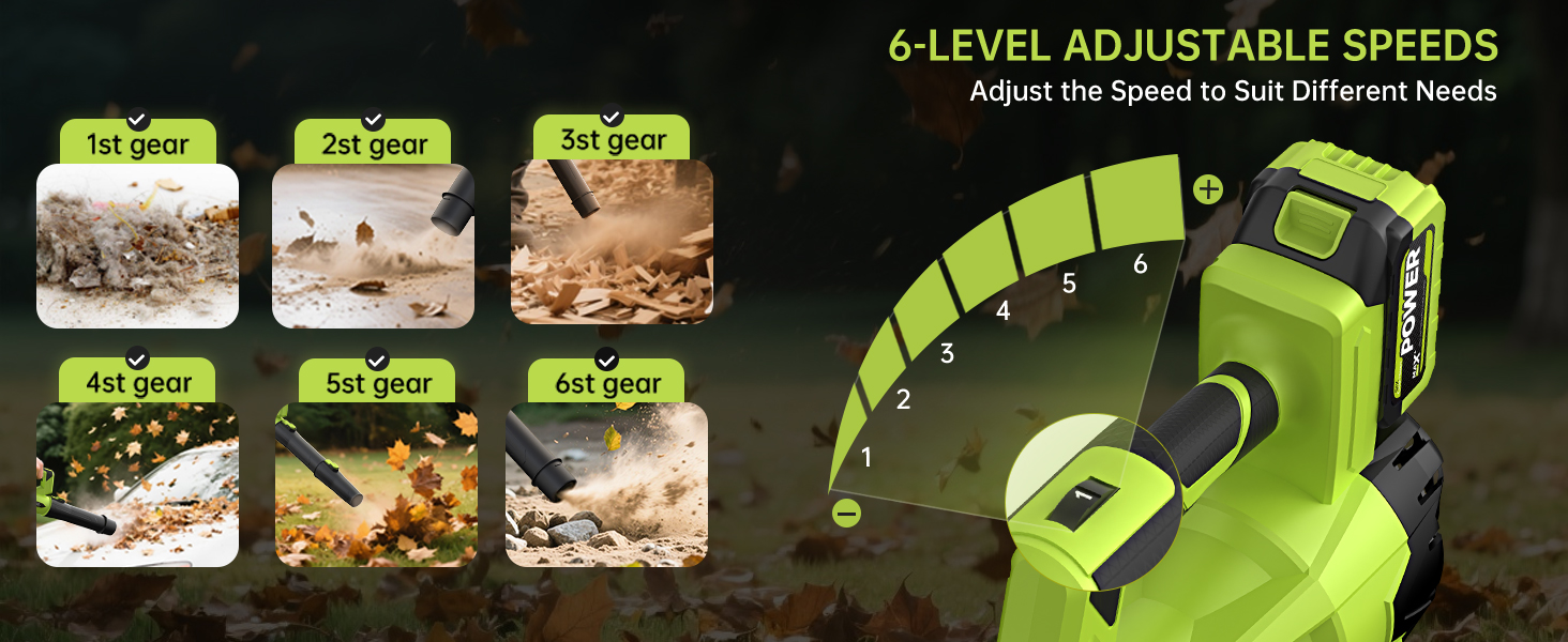 6 Adjustable Speeds Control