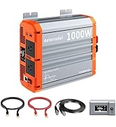 1000W Pure Sine Wave Inverter 12V DC to AC 110V/120V, RV Inverter with Remote, Solar Battery Inve...