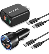 65W USB C Car Charger, Bangfun 4-Port Dual USB C &amp; USB A Car Power Cigarette Lighter Adapter QC+P...