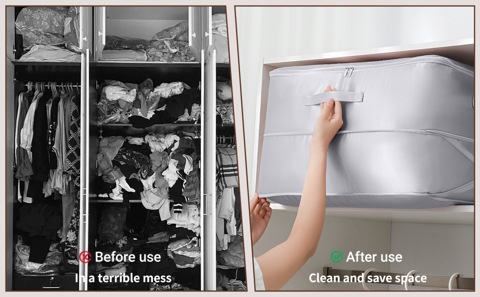 moisture-proof fabric sweater storage bin with reinforced handles
