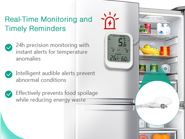 Digital Refrigerator Thermometer, Freezer Thermometer