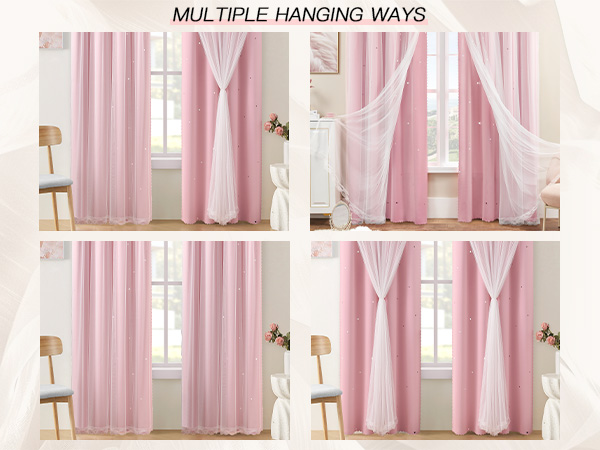 pink curtains