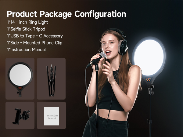 large ring light with stand