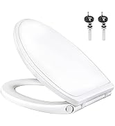 iFealClear Elongated Toilet Seat, Quick-Release Hinges for Easy Cleaning, Slow Close and No Slam ...