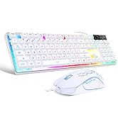 Gaming Keyboard and Mouse Combo, K1 LED Rainbow Backlit Keyboard with 104 Key Computer PC Gaming ...