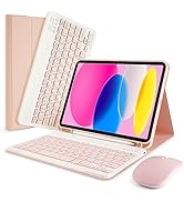 LAMA Wireless Keyboard Case with Mouse for iPad 10th Generation 10.9" 2022 (A2696/A2757/A2777),Sl...