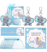 40 Sets Baby Shower Favors for Boys, Guests Gifts Including Elephant Keychains Decorations, Draws...