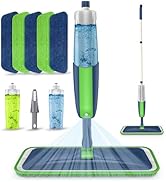 Wet Mops with 5X Washable Pads Spray Mops for Hardwood Floor Cleaning- MEXERRIS Wood Floor Mops D...