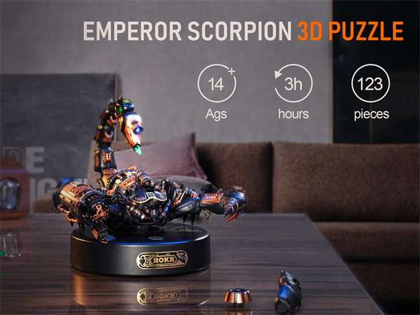 ROKR 3D puzzle metal insect model building kits electric scorpion toys mechanical craft