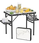 Titanker Folding Camping Table Small 2ft, Small Folding Table Portable with 50% Extra Space, Fold...