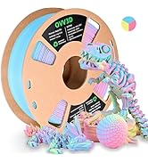 OVV3D PLA Filament 1.75mm, Matte Tri-Color Rainbow PLA Filament 3D Printer Filament, Macaron 3D P...